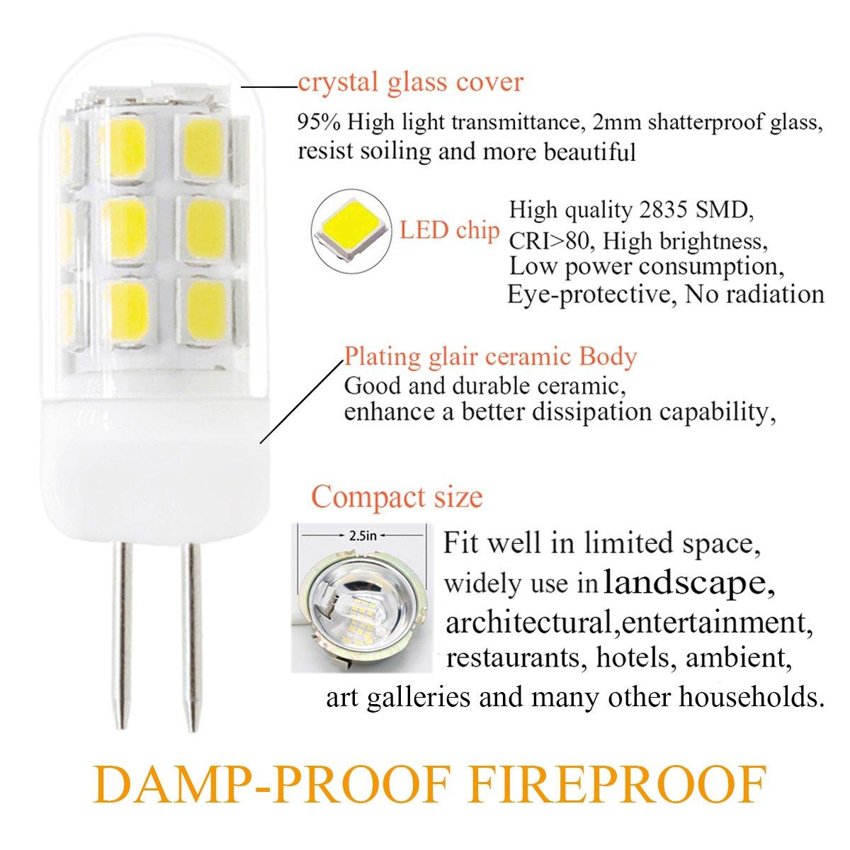 G4 LED Bulb 120V Bi-Pin Base, 3W Soft Warm White 3000K, Replaces 30W-35W Halogen for Under Cabinet, Ceiling, Wall, and Puck Lights