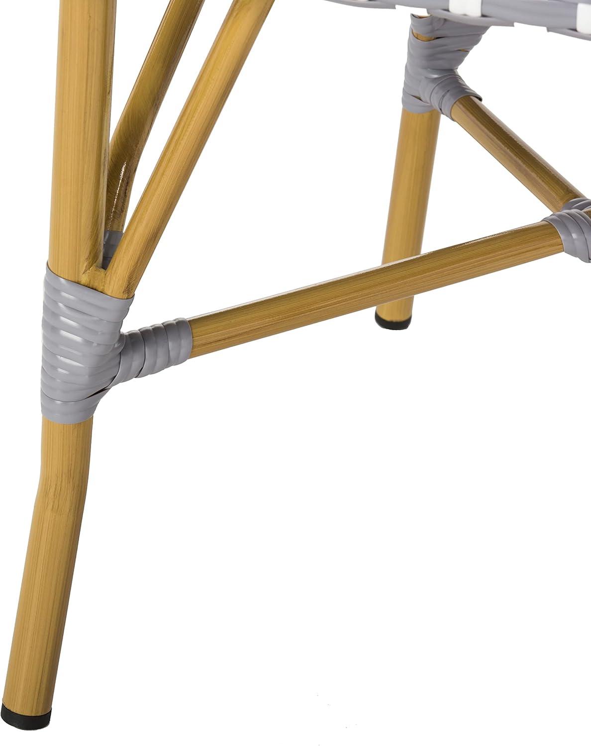 Salcha Side Chair (Set Of 2) - Indoor/Outdoor - FOX5210 - Gray/White - Safavieh