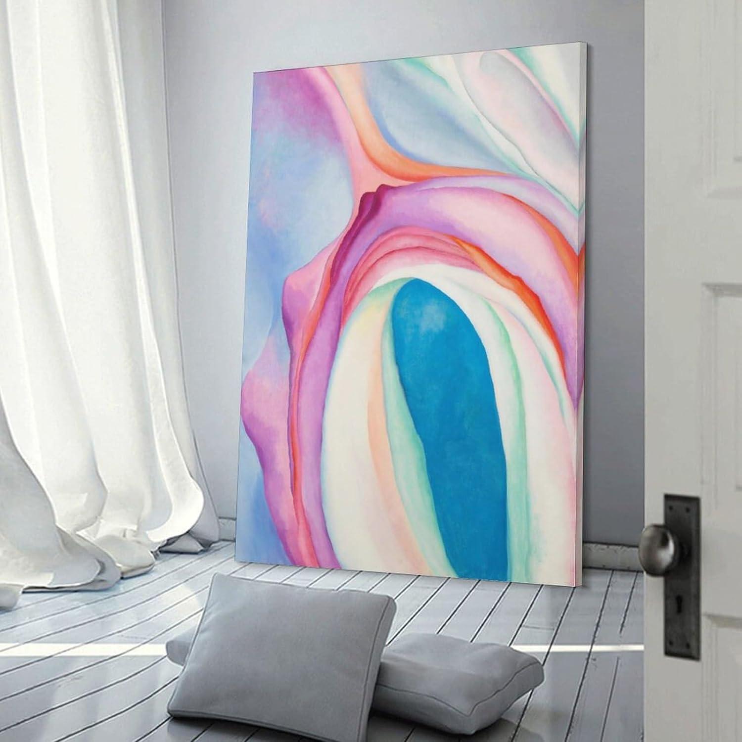 Music Pink and Blue Abstract Canvas Art Print