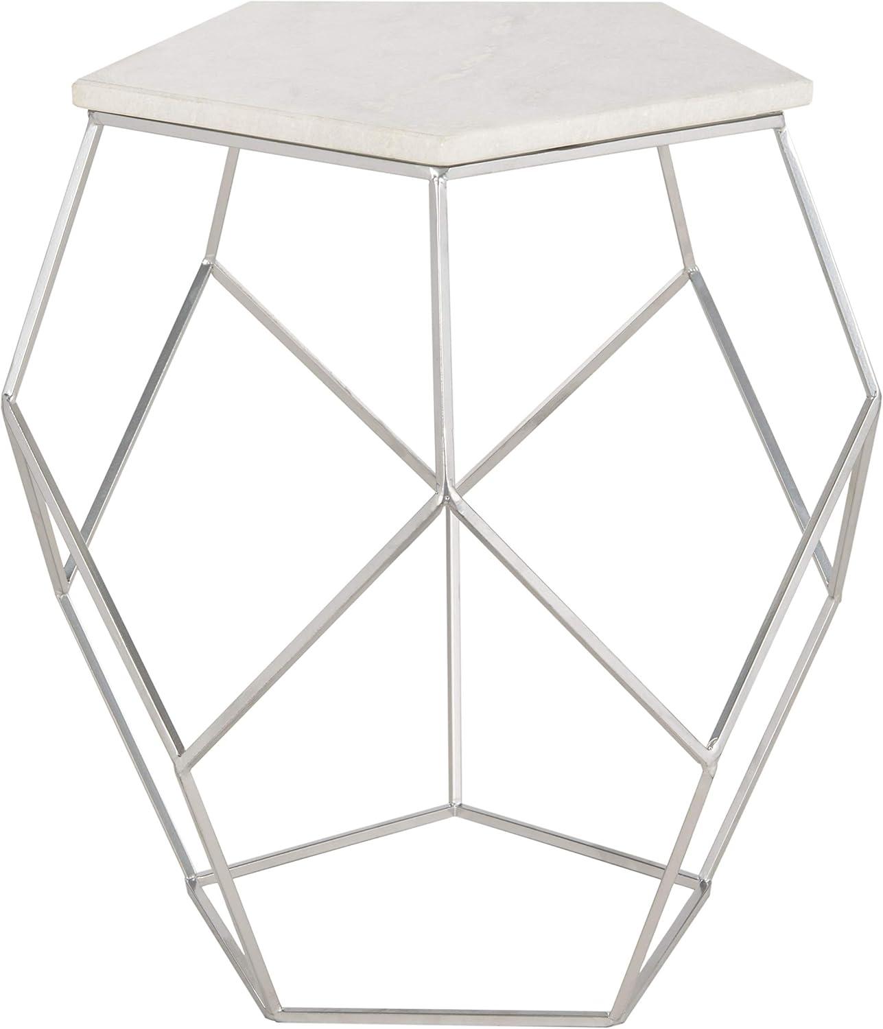 Abella Pentagon Accent Table - Silver - Safavieh.