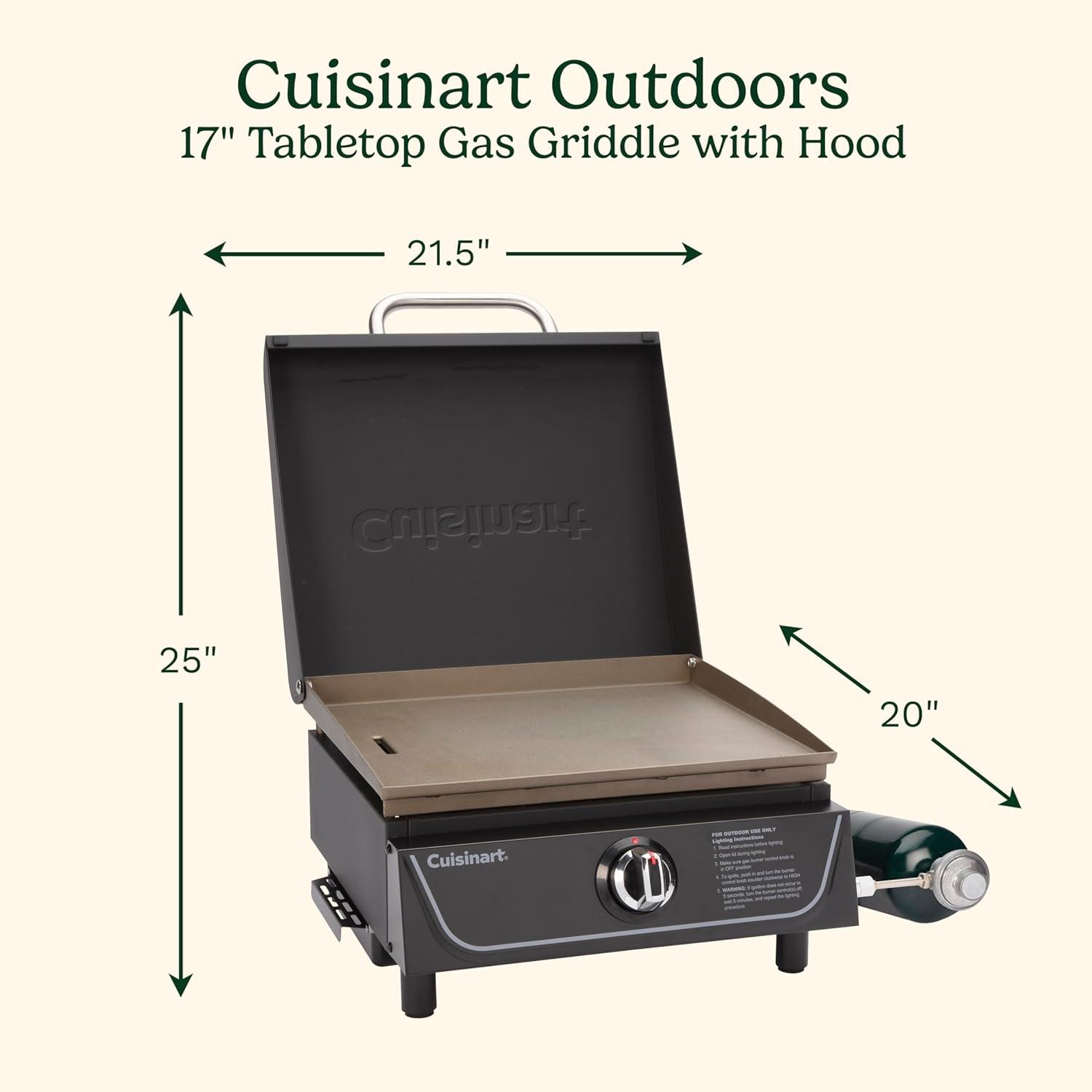 Cuisinart ® 17" Tabletop Gas Griddle with Hood