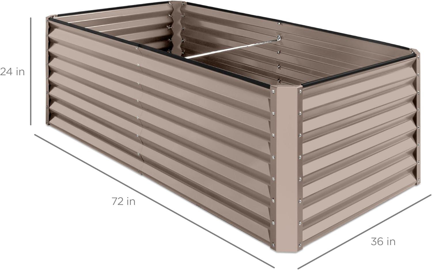 Best Choice Products 6x3x2ft Outdoor Metal Raised Garden Bed, Planter Box for Vegetables, Flowers, Herbs - Taupe