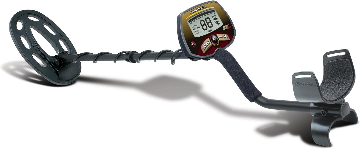 Bounty Hunter Quick Draw Pro Metal Detector with Target ID, Depth Indicator, and Pinpoint Mode – Lightweight Design for Coins, Relics, and Jewelry Detection
