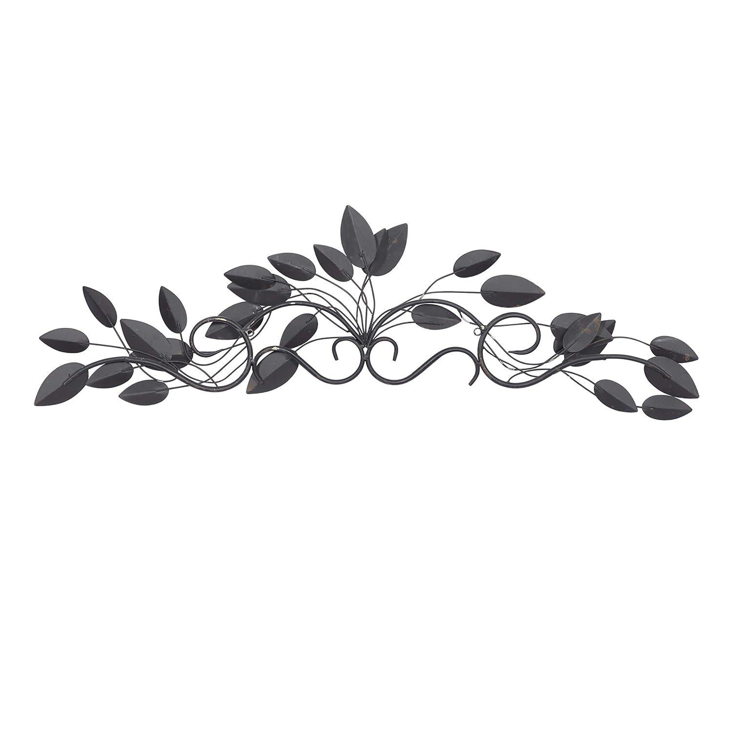 DecMode Multi Colored Metal Leaf Wall Decor