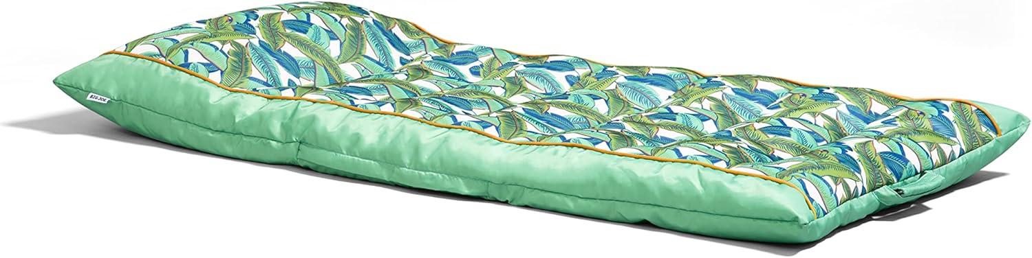 Big Joe Kona No Inflation Needed Pool Lounger with Headrest, Tropical Palm Green Double Sided Mesh, Quick Draining Fabric