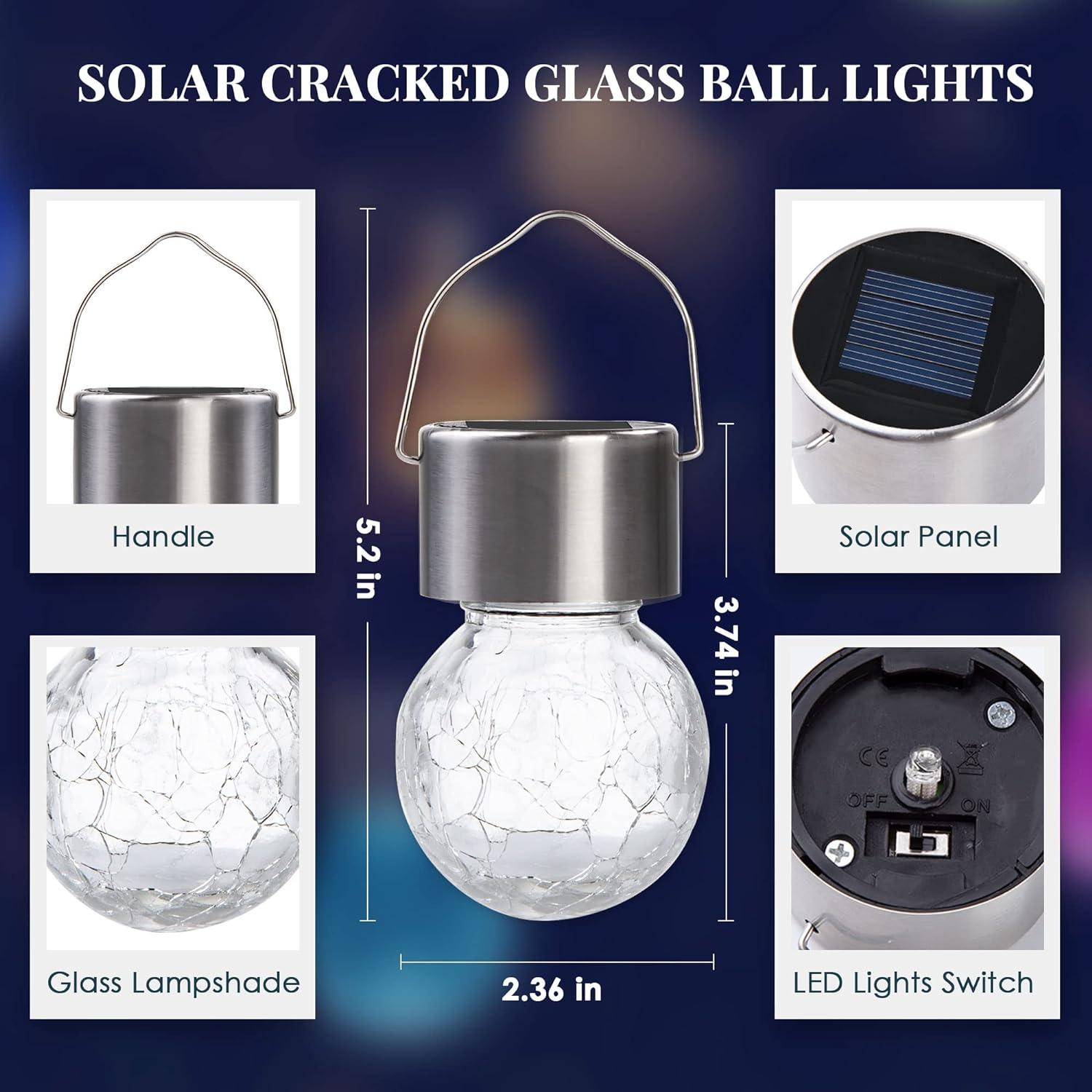 Solar Powered Color-Changing Glass Globe Christmas Lights