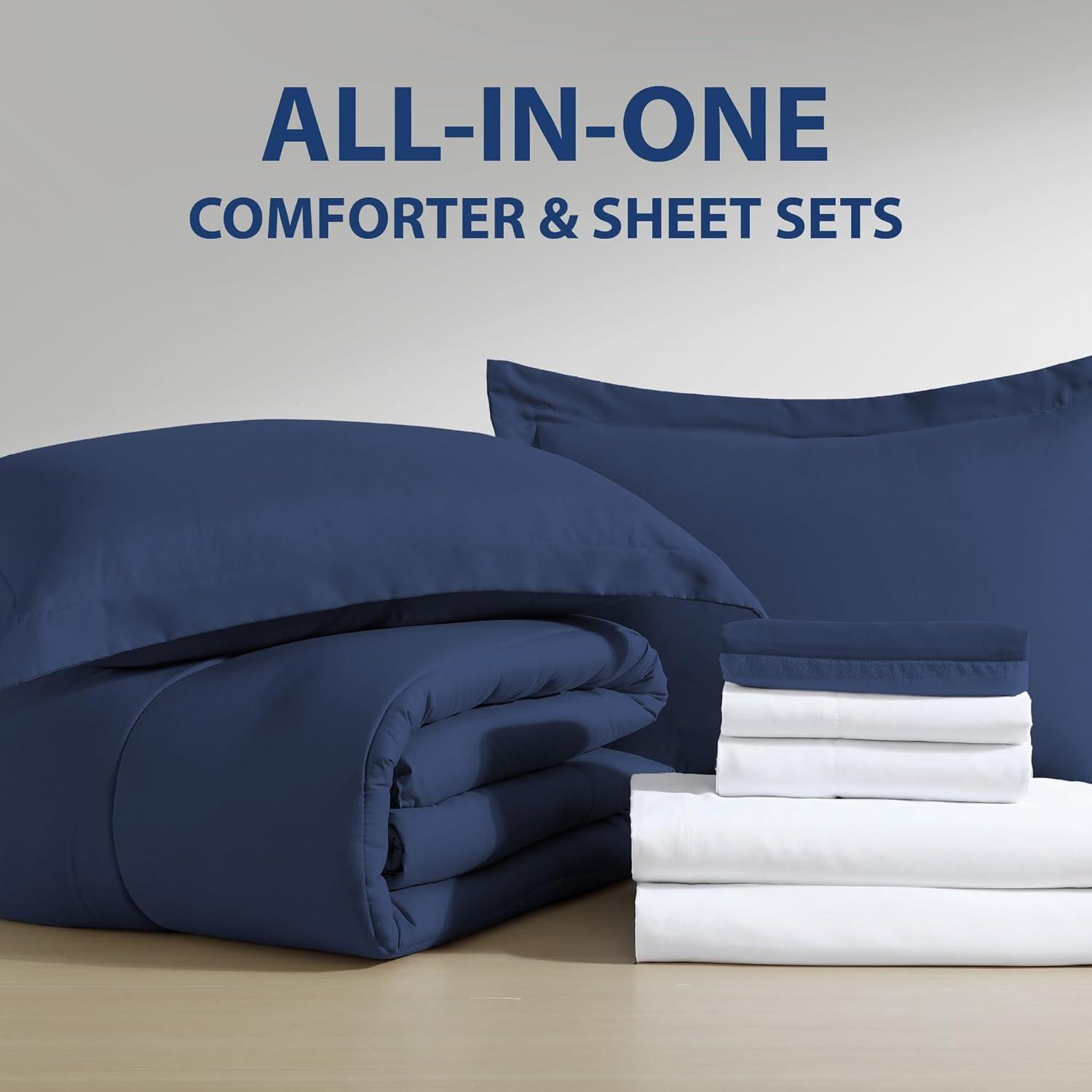 Indigo King 8-Piece Down Alternative Microfiber Bed in a Bag Set