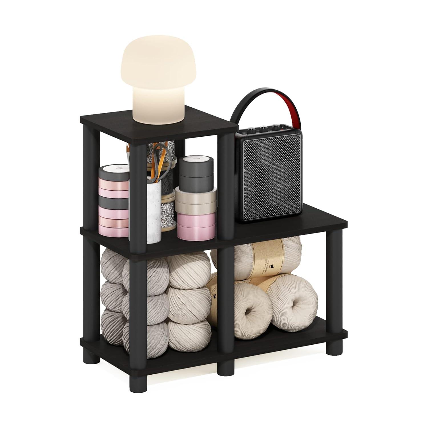 Furinno L-Shelf Open Decorative Bookshelf Multipurpose Bookcase,Espresso