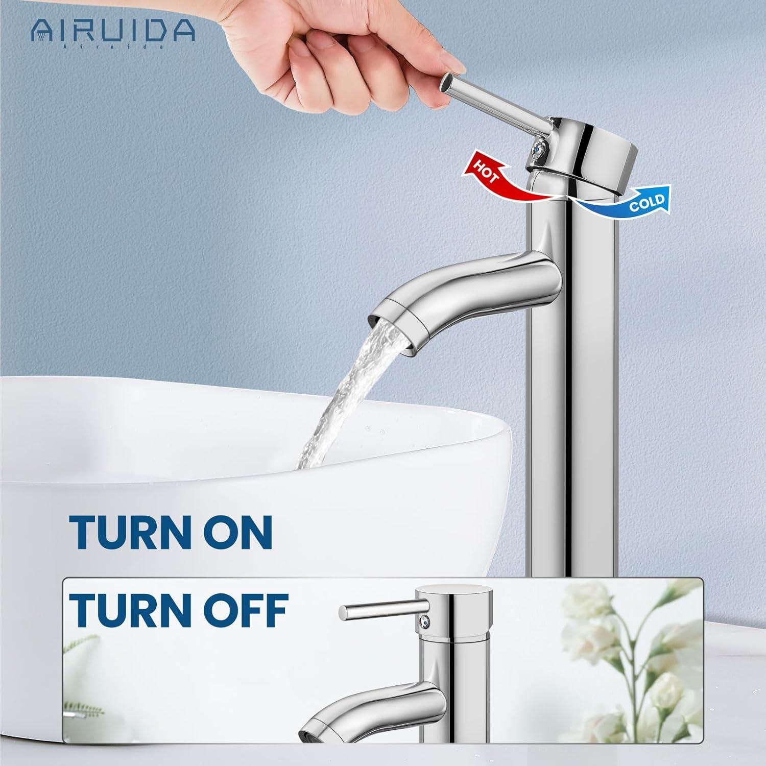 VIBRANTBATH Vessel Sink Faucet Single-handle Bathroom Faucet with Drain Assembly A-99052H-N-2