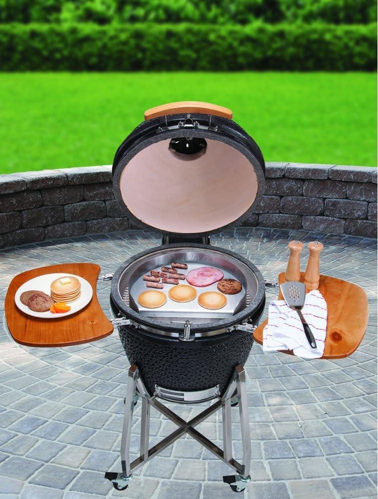 Little Griddle KQ-17-R Stainless Steel Outdoor BBQ Griddle, 17 x 14, For Charcoal Kettle and Kamado Grills, Fun to Use, Easy to Clean