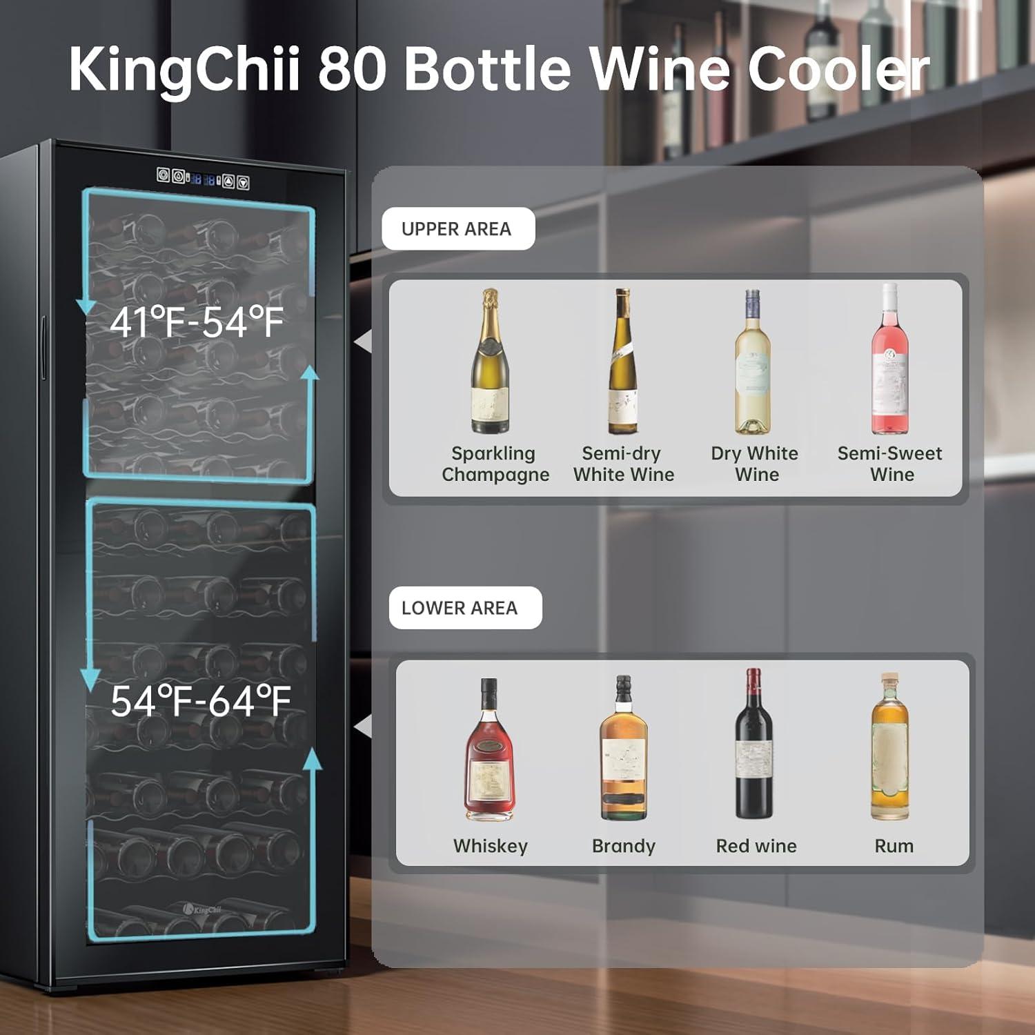 Ivation 18 Bottle Wine Cooler Fridge, Compressor Refrigerator W/Lock