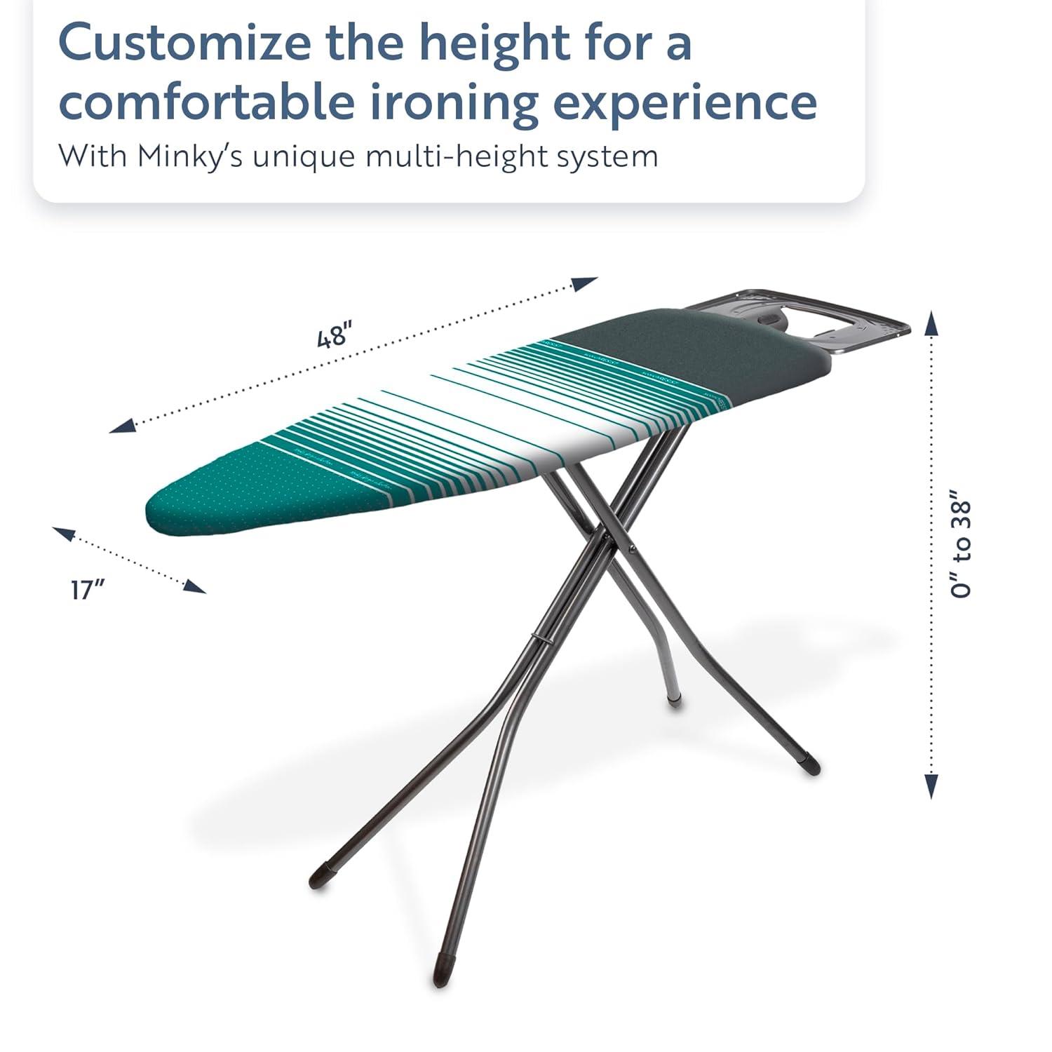 Extra Wide Black Iron Floor Mount Foldable Ironing Board