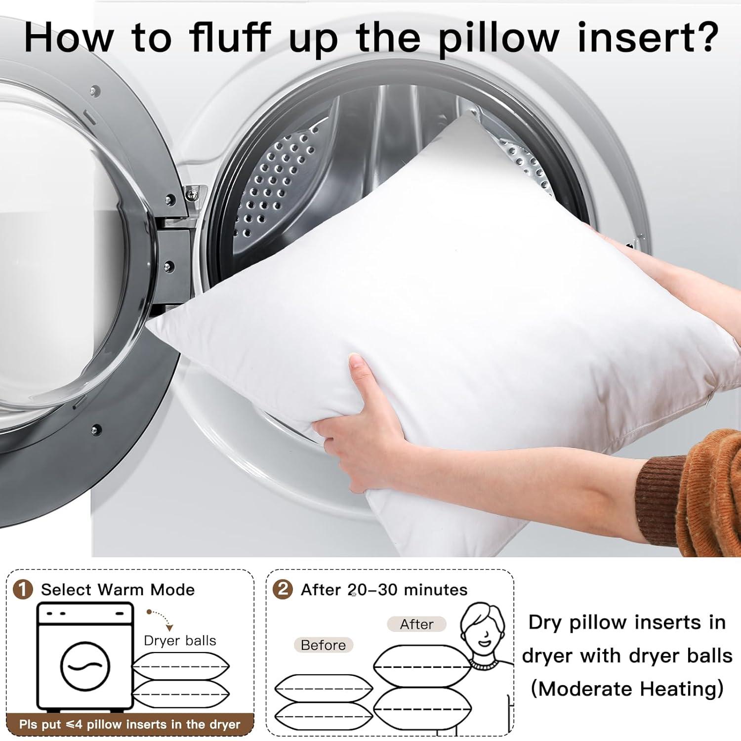 THROW PILLOW, SOFA PILLOW, OUT DOOR PILLOW, COUCH PILLOW, BEDDING PILLOW Inserts (Set of 2, White), 18x18 Inches - Lightweight Fillers for Sofa, Bed, and Home Décor (18x18 Inch (Pack of 2)