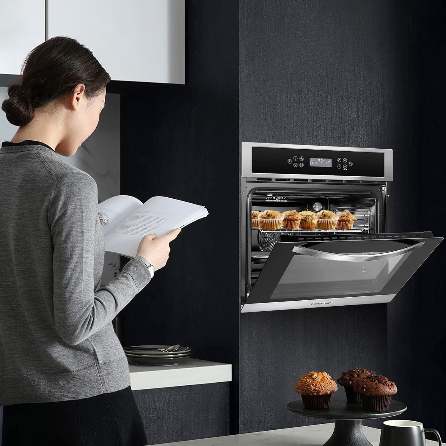 Electric oven,Built-in Over with 8 automatic recipes,Multifunctional timer,safety lock,LED Screen,Smart Touch Control,240V,2800W,5 Rack Positions
