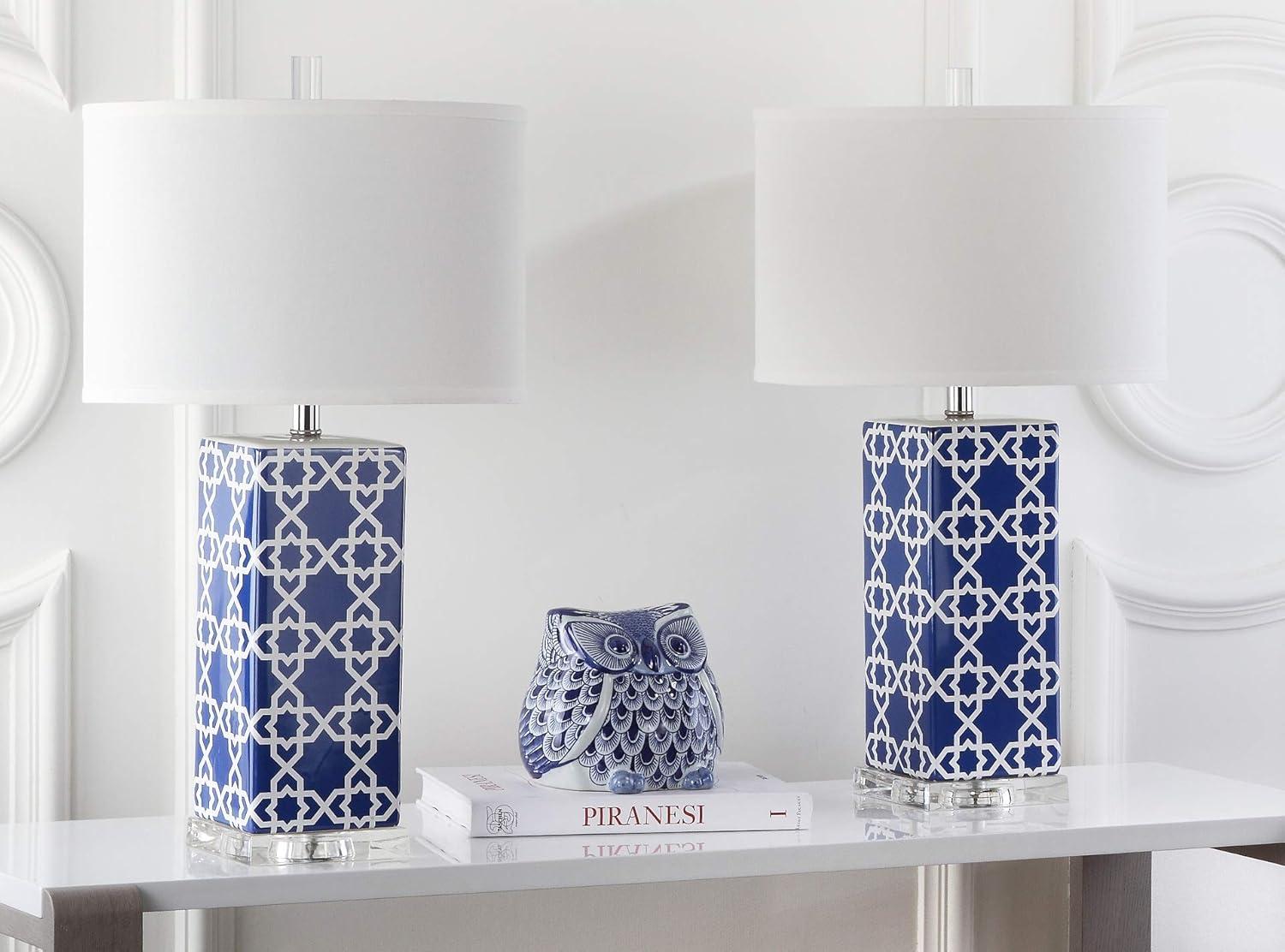 Quatrefoil Table Lamp (Set of 2) - Navy - Safavieh.