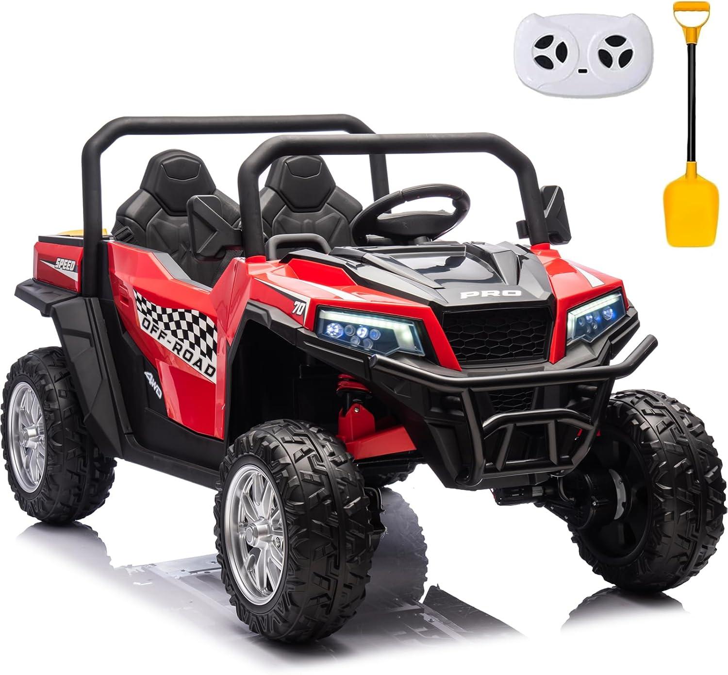 Red 24V 2-Seater Kids Electric UTV with Remote Control