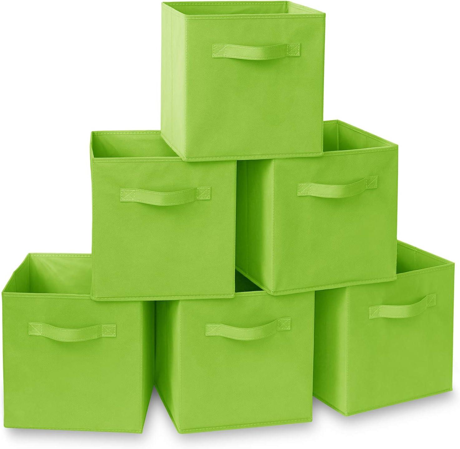 Casafield 10.5" L x 10.5" W x 11" H Collapsible Fabric Cube Storage Bins (Set of 6)
