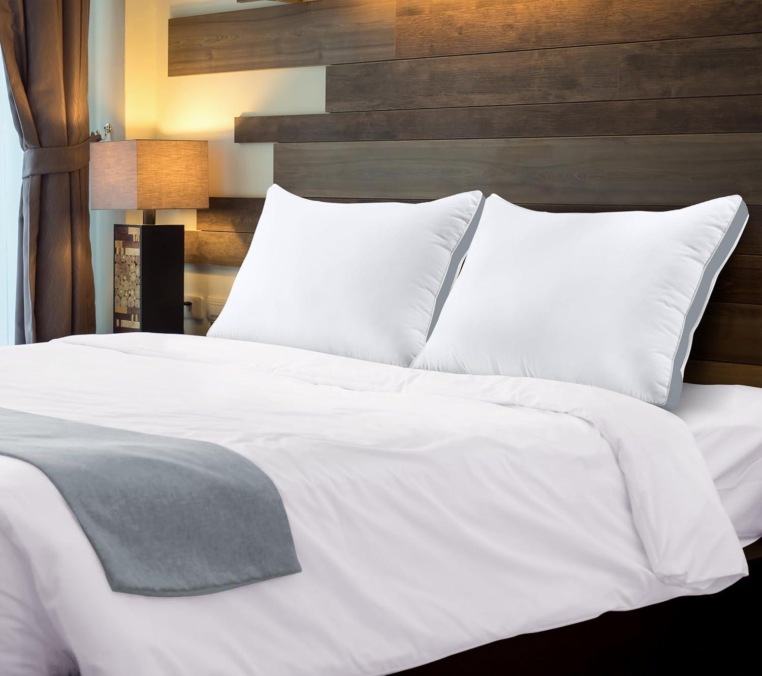 Utopia Bedding Bed Pillows for Sleeping Queen Size (Grey), Set of 2, Cooling Hotel Quality, Gusseted Pillow for Back, Stomach or Side Sleepers