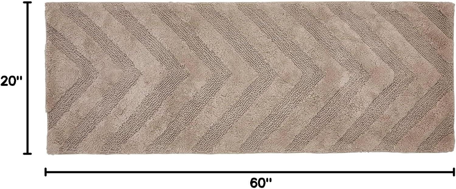 Better Trends Hugo 100% Cotton Tufted Non-Slip Backing Bath Rug 20" x 60" Runner - Beige