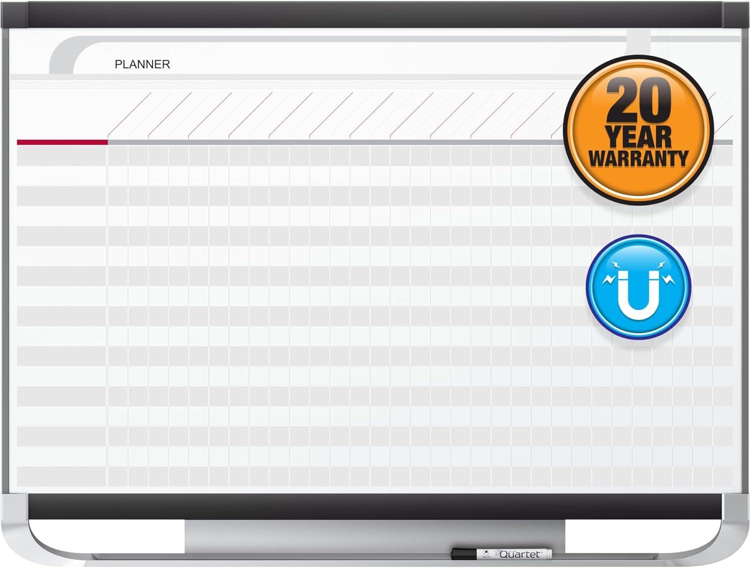 Quartet Prestige 2 Total Erase Project Planner - Wall Mountable - Metal - Graphite (PP32P2)