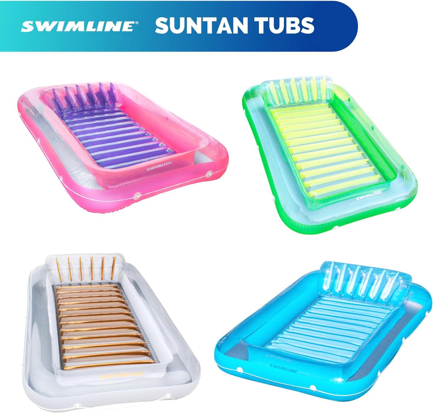 Swimline Luxe Edition Inflatable Suntan Tub Floating Pool Lounger