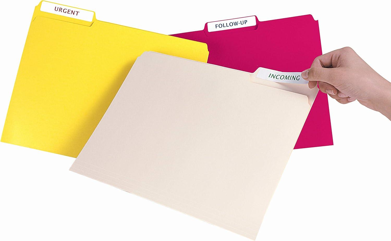 Avery Removable 1/3-Cut File Folder Labels Inkjet/Laser .66 x 3.44 White 750/PK 8066