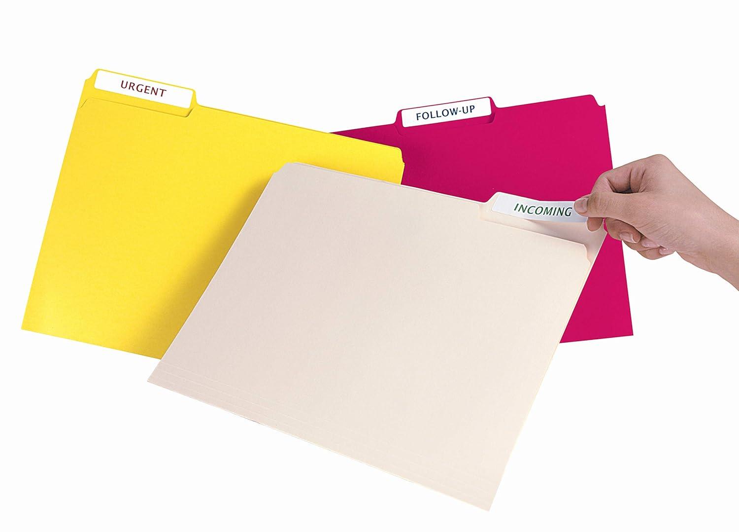 Avery Removable 1/3-Cut File Folder Labels Inkjet/Laser .66 x 3.44 White 750/PK 8066