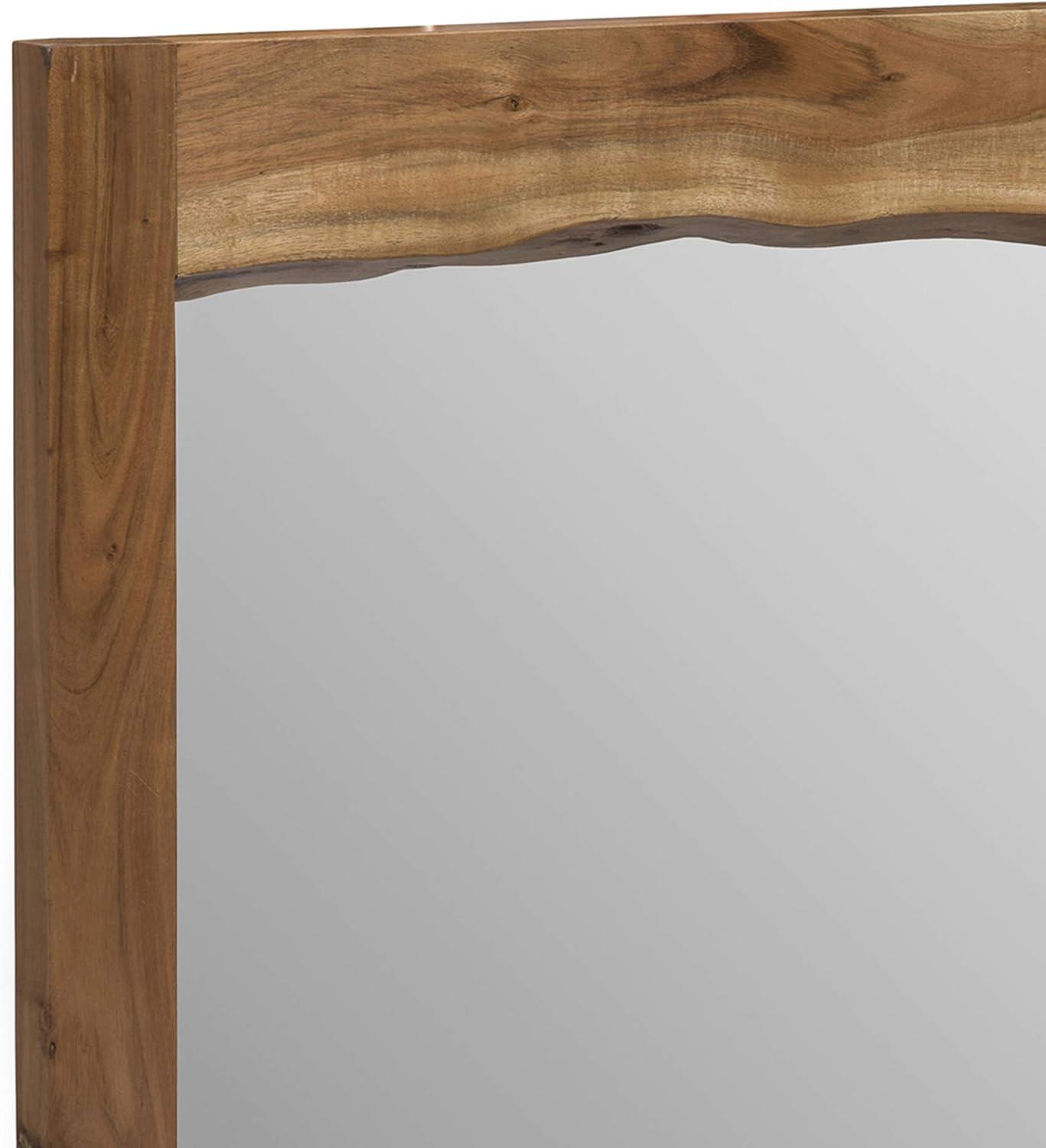 Natural Acacia Wood Square Live Edge Mirror