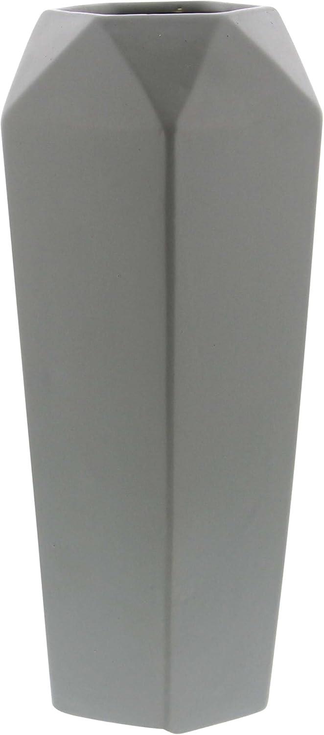 DecMode 14" Gray Ceramic Vase