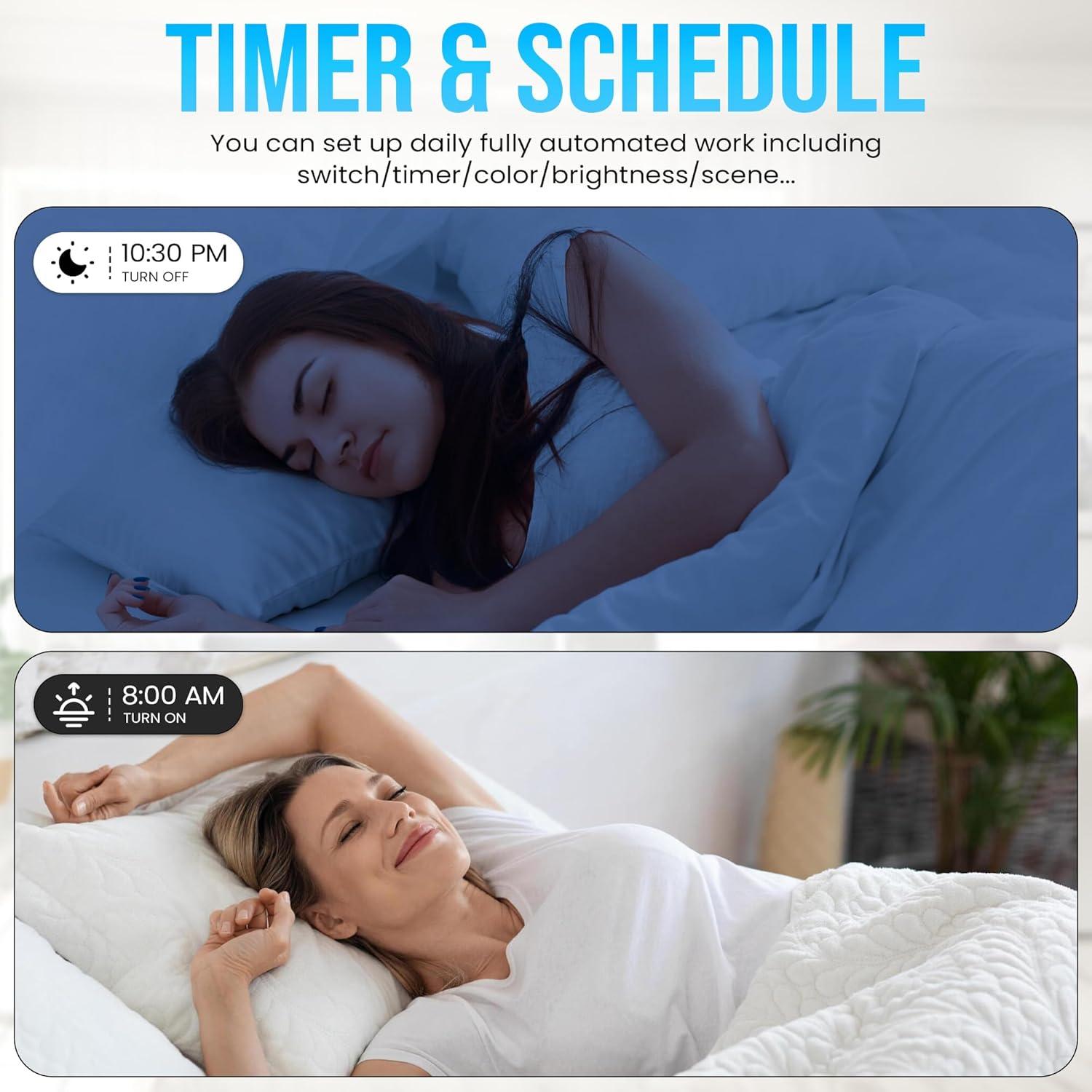 LEDVANS 4 Inch Smart Recessed Light, Color Changing Rgbcw, Voice Control (Set of 4) F-80425