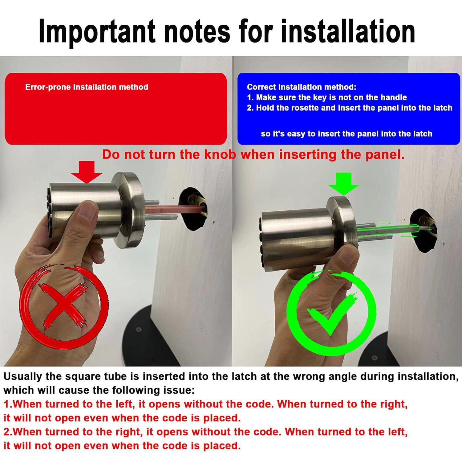 BOTHSTAR Keypad Door Knob with Key,Keyless Entry Door Lock, Code Locks Door Knob, Auto Lock,50 User Code,Easy to Install,for Home,Office,Hotel,Bedroom,Garage,No Deadbolt-Satin Nickel Finish
