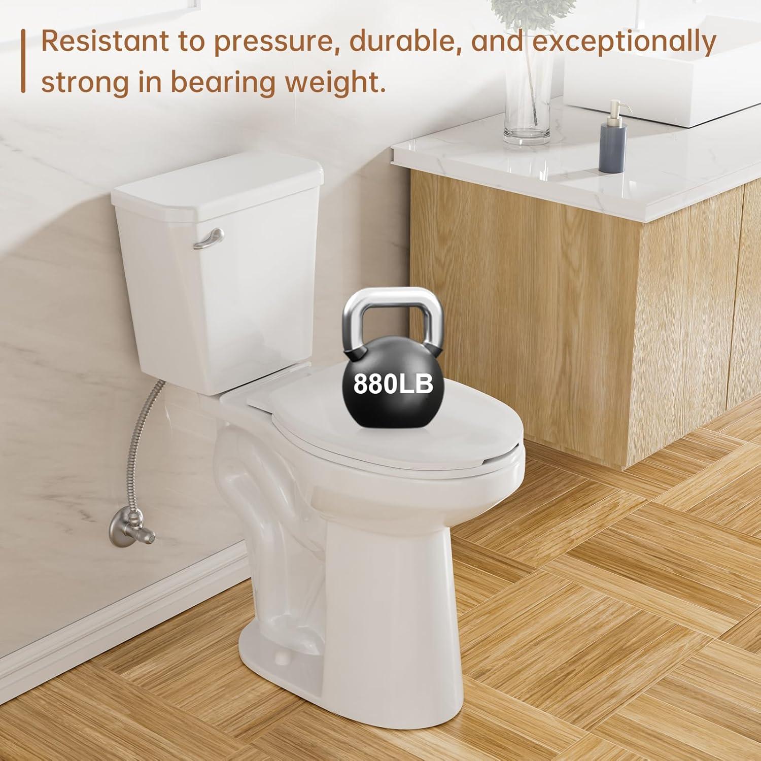 Traditional 21-inch Height Extra Tall Toilet for Bathrooms, Elongated Toilet Seat
