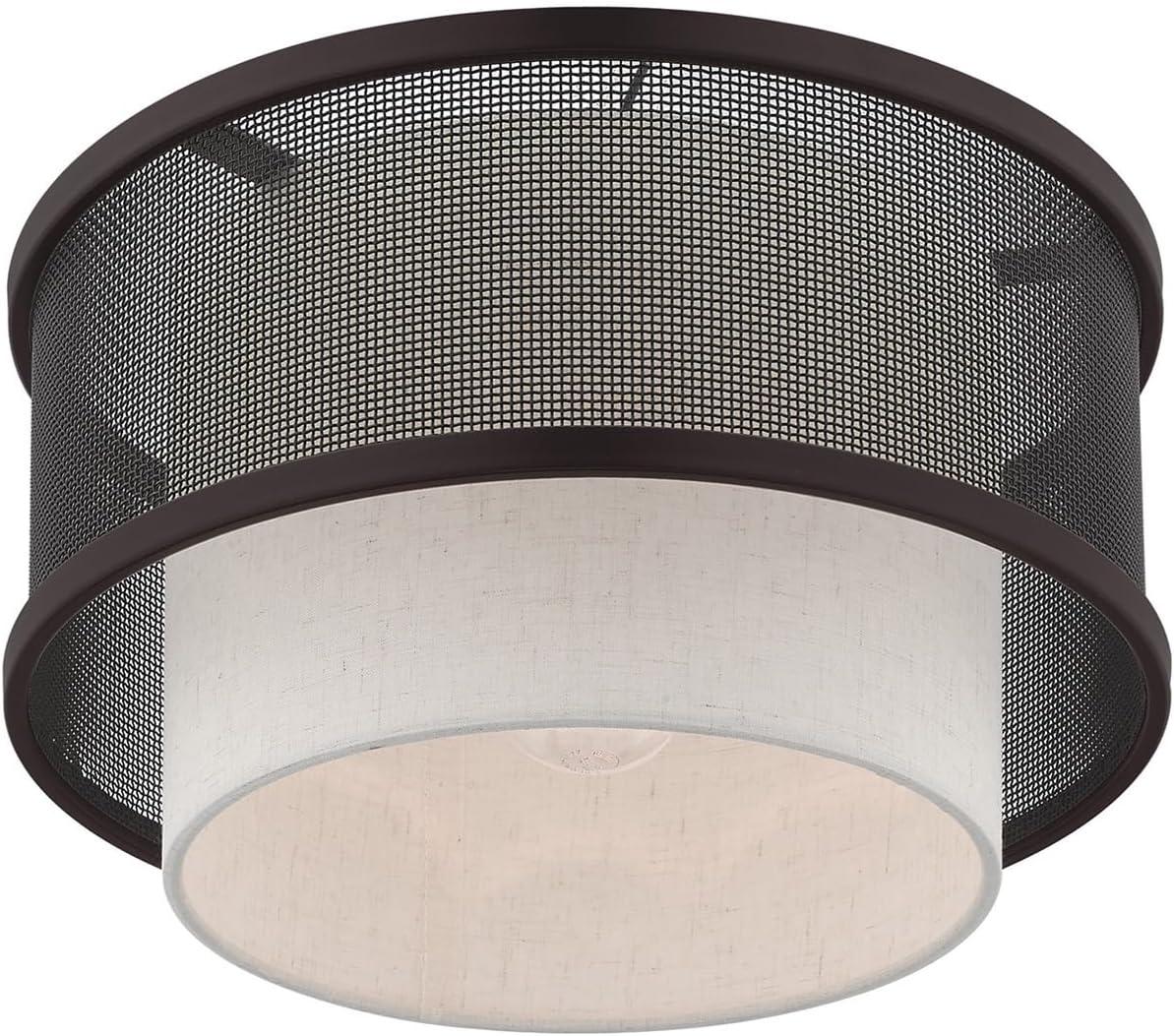 Livex Lighting Braddock 1 - Light Flush Mount in  Bronze