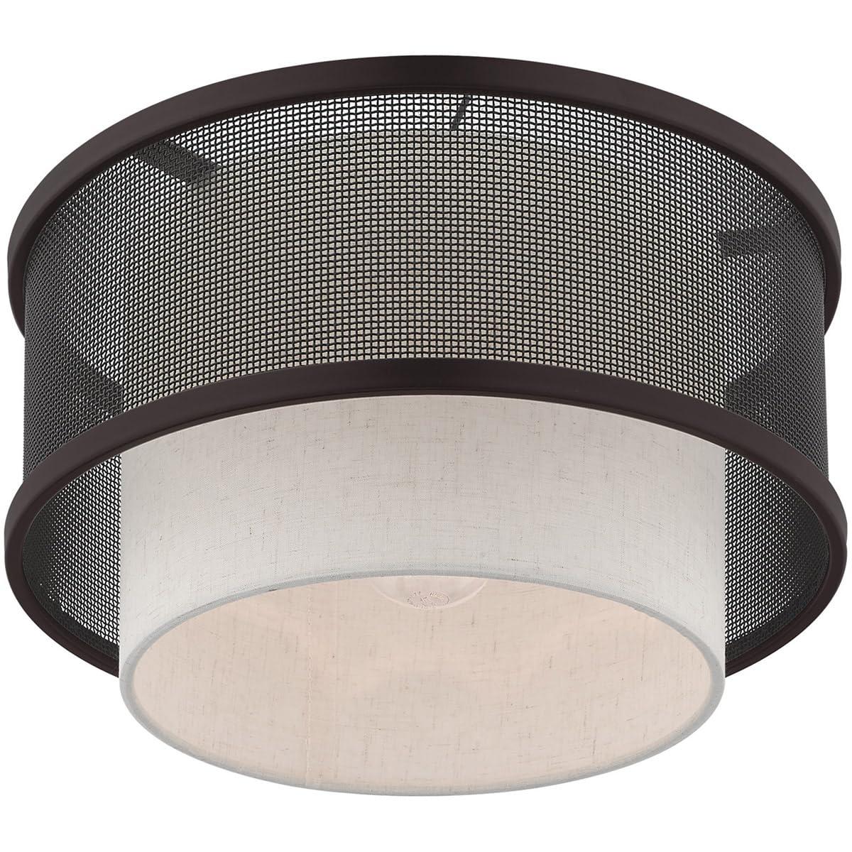 Livex Lighting Braddock 1 - Light Flush Mount in  Bronze