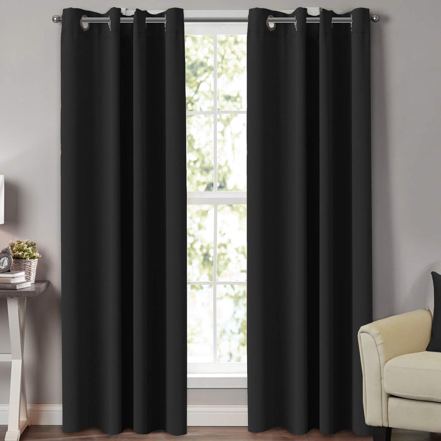 Saro Essential Blackout Curtain Collection Polyester Blackout Pair (Set of 2)