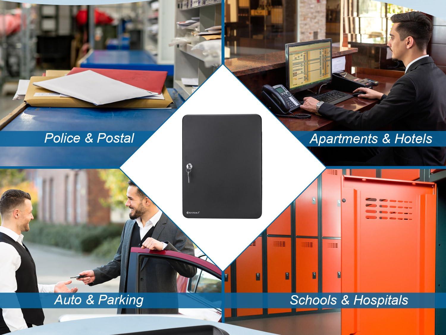 Barska Adjustable Key Cabinet Lock Box with Colorful Key Tag Labels - 48 Position - Key Lock