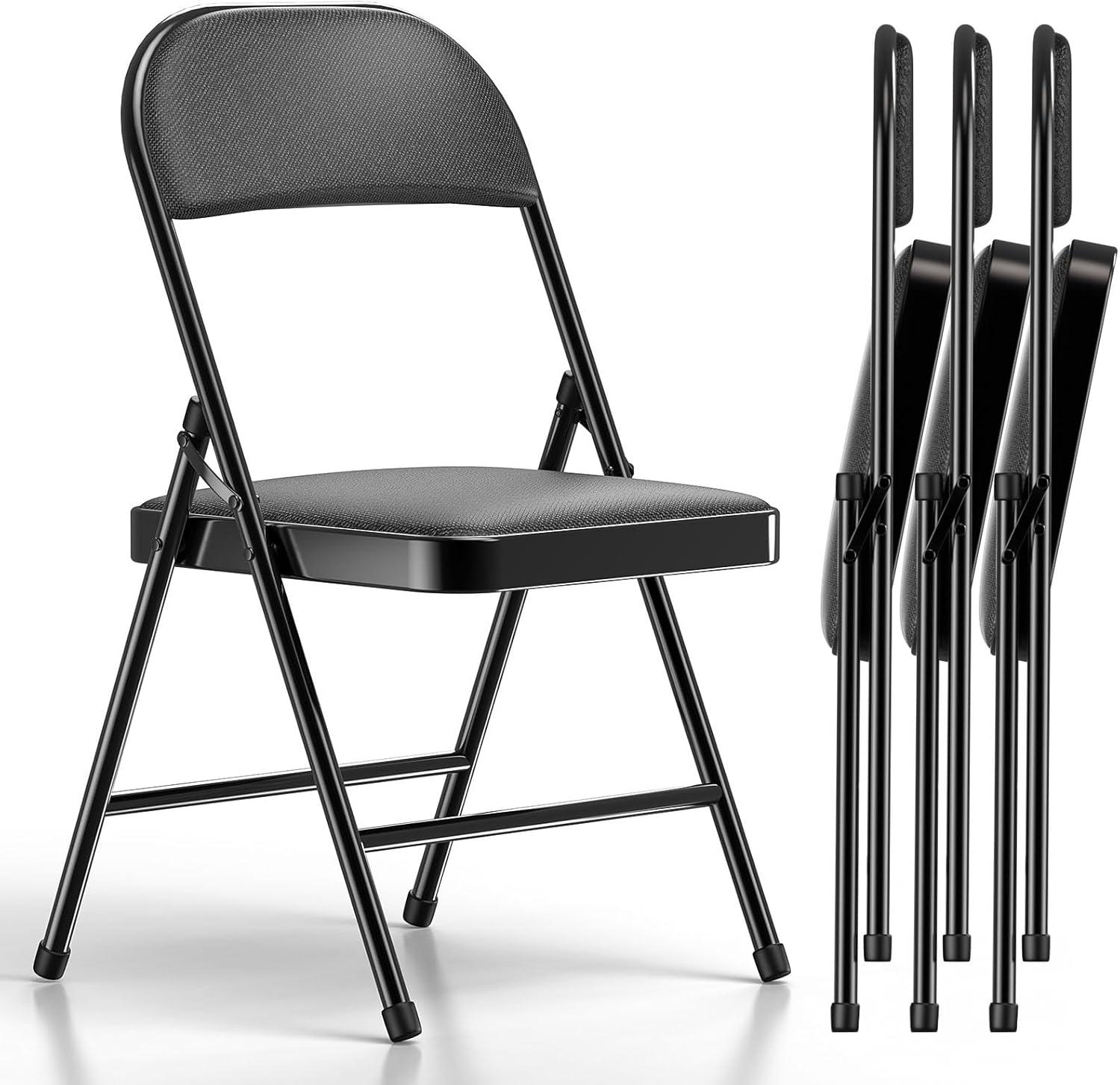 National Public Seating Commercialine Steel Folding Chair Set (Set of 4)