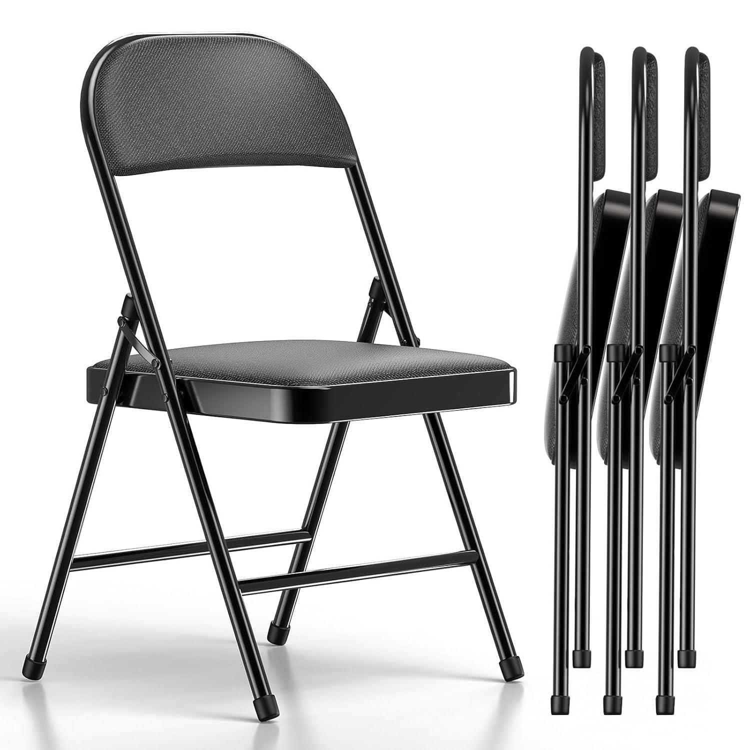 National Public Seating Commercialine Steel Folding Chair Set (Set of 4)