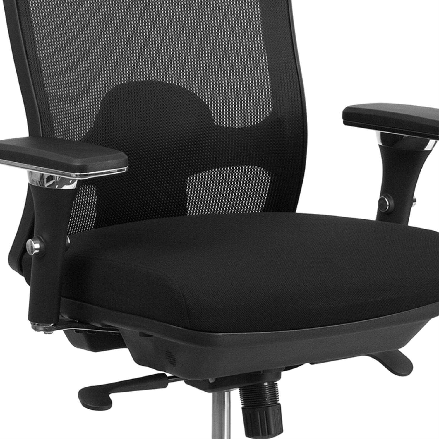 Black Mesh and Chrome Adjustable Swivel Office Chair