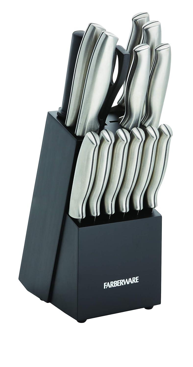 Farberware Farberware 15-Piece High Carbon Stainless Steel Knife Block Set
