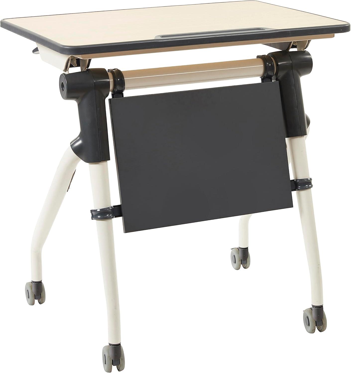 ECR4Kids ECR4Kids Nesting Student Desk, Portable Table, Maple/Grey
