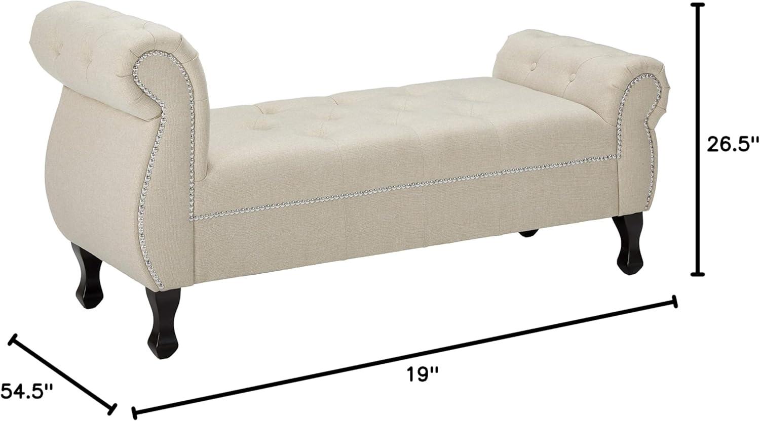 Ipswich Linen Bench Beige - Baxton Studio