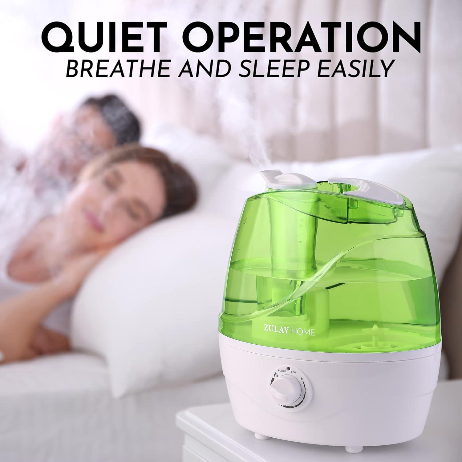 Zulay Kitchen Zulay Home Cool Mist Humidifiers For Bedroom (2.2L Water Tank) - Quiet Ultrasonic Humidifiers For Large Room With Auto Shutoff Feature - Air Humidifier For Plants, Nursery, Kids Room (Gray)