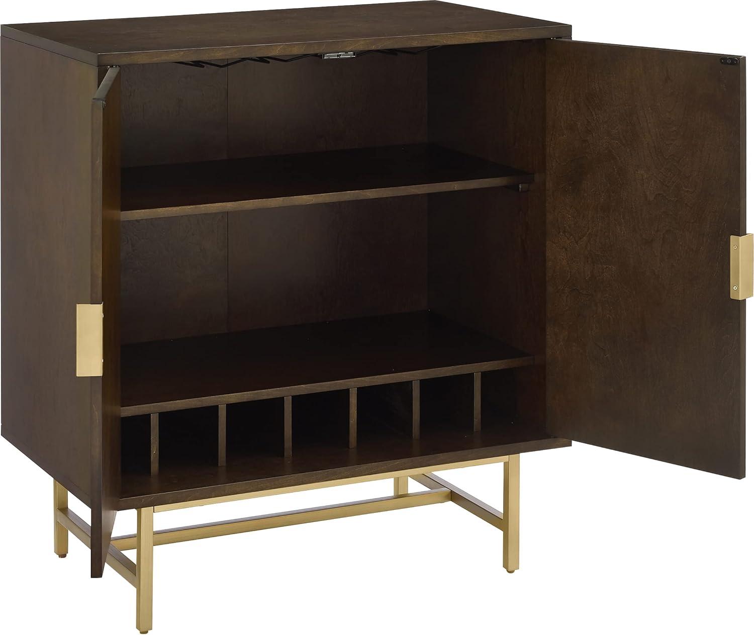 Blair Bar Cabinet Dark Brown/Gold - Crosley