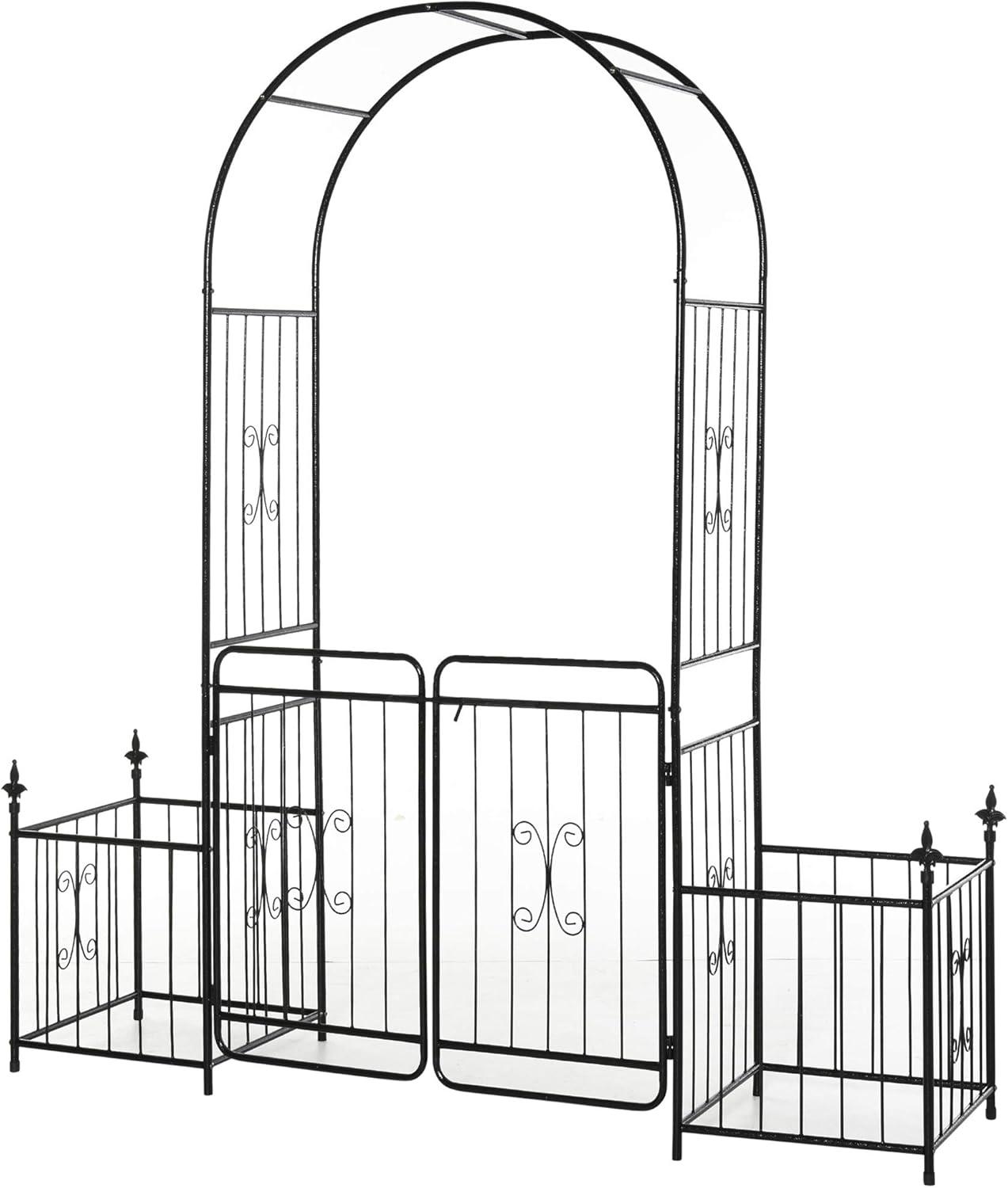 78.75'' W x 19.75'' D Steel Arbor with Gate in Black