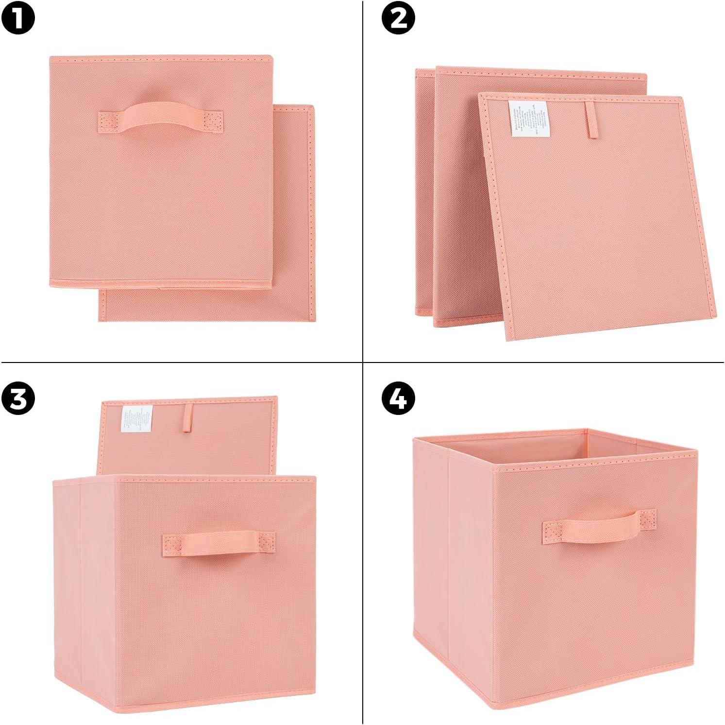 Colorful Foldable Fabric Storage Cubes for Kids, Set of 6