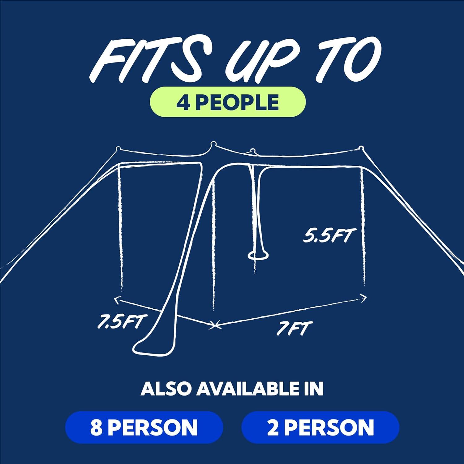 SUN NINJA 7x7.5 FT Pop-Up Beach Tent with Sand Shovel, Pegs & Stability Poles – Navy Blue Sun Shelter for Beach, Camping & Outdoor Use