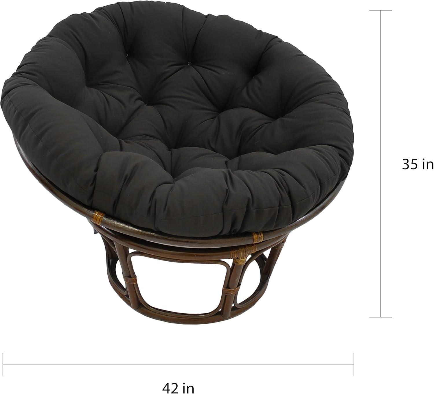 42" Rattan Papasan Chair with Solid Twill Cushion - International Caravan