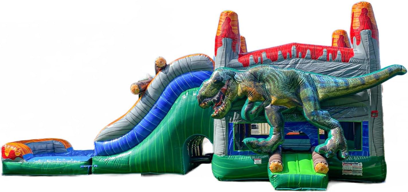 Giant T-Rex Dinosaur Inflatable Water Slide Bounce House Combo