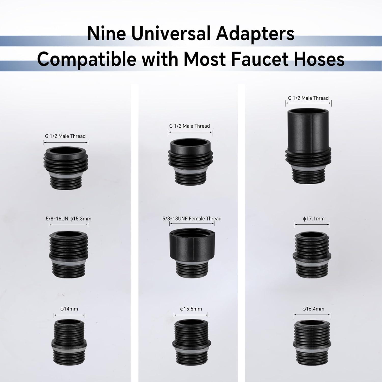 Spring Pull Down Kitchen Faucet Head Replacement for Kitchen Faucet, 3-Modes & 7 Adapters Brushed Nickel Finished